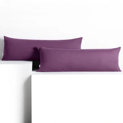 Abbildung von DecoKing 2 Kissenbezüge 40x200 cm Baumwolle Reißverschluss Pflaume Amber