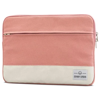 Abbildung von Johnny Urban Laptophülle 13 13.3 Zoll Rosa Canvas Laptop Sleeve Laptoptasche Hülle für Surface Book, Acer, Asus, Samsung, Dell, Toshiba UVM. 13/13.3&quot; Notebook Tasche aus Baumwolle