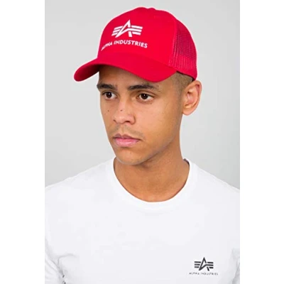 Abbildung von Alpha Industries Basic Trucker Unisex Cap, Größe: One Size, Speed red