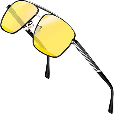 Abbildung von SPLION hd nachtsichtbrille autofahren für brillenträger Rechteckige autofahrerbrille nachtsicht Metall Rahmen 1823(night driving glasses)