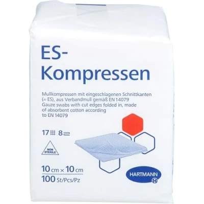Abbildung von Es kompressen unsteril 10x10 cm 8fach