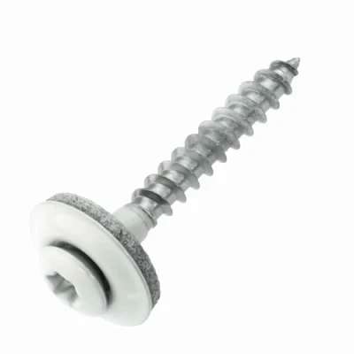 Abbildung von Spenglerschrauben Edelstahl A2 mit EPDM Dichtscheibe 15 mm 4,5 x 35 weiß RAL 9010 TX20, 50 Stück