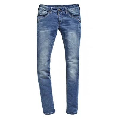 Abbildung von Timezone Damen Slim Tahila Jogg Straight Jeans, Blau (Blue Denim Wash 3041), 26W / 32L EU