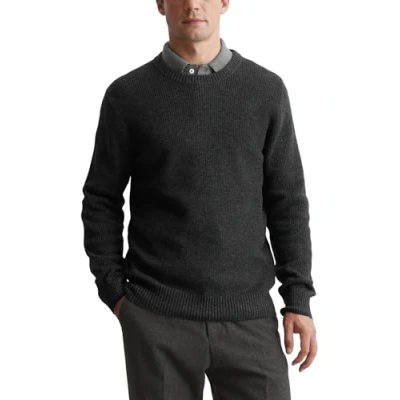 Abbildung von Marc O&#039;Polo CREW NECK Structured WITH Tipping Strickpullover, Herren, Größe: Medium, Dark grey melange