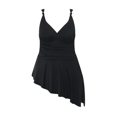 Abbildung von Ulla Popken, Damen, große Größen, Badekleid, Drapierung, Softcups, integrierter Badeanzug
