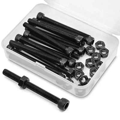 Abbildung von M6*60mm 15 Stück Innensechskantschraube und Mutter Kombinationsbox Zylinderschrauben mit Innensechskant 12,9 Grad Kohlenstoffstahl