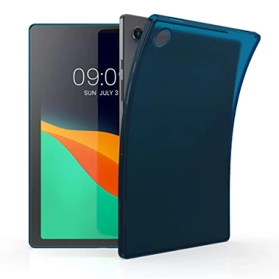 Abbildung von kwmobile Schutzhülle kompatibel mit Samsung Galaxy Tab A8 10.5 (2021) Hülle Silikon Tablet Cover Case Dunkelblau