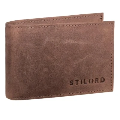 Abbildung von STILORD &#039;Lincoln&#039; Mini Geldbörse RFID Leder Herren Slim Wallet Minibörse Portemonnaie klein NFC Protector kleine Brieftasche Echtleder in Geschenkbox klein, Farbe:Austin braun