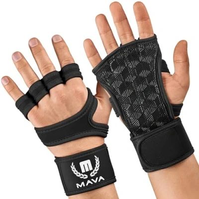 Abbildung von Mava Gewichtheber Handschuhe mit Handgelenkstütze Trainingshandschuhe Für Training, Klimmzüge, Calisthenics &amp; Fitness Männer Frauen