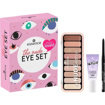 Abbildung von essence cosmetics the nude eye set, Geschenkset, Make Up, Geschenke für Frauen, ohne Mikroplastikpartikel, Alkohol, 1er Pack (3pcs)