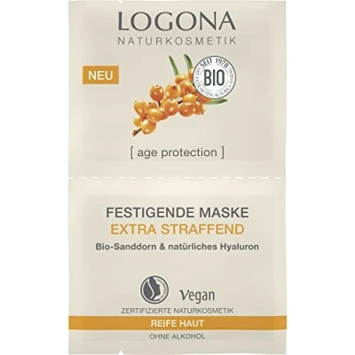 Abbildung von LOGONA Naturkosmetik Anti Aging Gesichtsmaske für reife Haut, Straffend und festigend, Mit Hyaluron Bio Sanddorn, age protection, 15 ml
