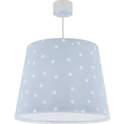 Abbildung von Dalber Lampe kinderzimmer, kinderlampe Pendelleuchte Hängelampe, Deckenleuchte Kinder, Deckenlampe kinderzimmer Star Light Sterne Blau, 82212T, E27