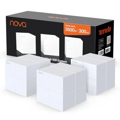 Abbildung von Tenda Nova MW6 Mesh WLAN System AC1200 Dual Band empfohlen für Häuser mit 3 5 Schlafzimmern 6X Gigabit Port Ersetzt Router &amp; Repeater Kompatibel Alexa 3Pack