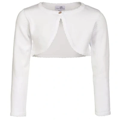 Abbildung von Happy Girls Mädchen Strickjacke Basic Bolero, Einfarbig, Gr. 98, Weiß (ecru 11)