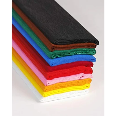Abbildung von Clairefontaine 914399C Packung mit 10 Rollen feuerfestes Krepppapier (200 x 50 cm, ideal für das Erstellen von Dekorationen und Kostümen) 1 Pack farbig sortiert