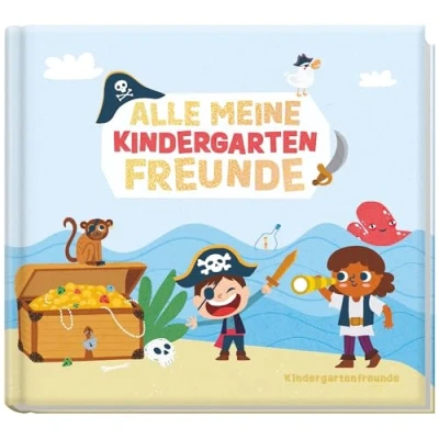 Abbildung von Freundebuch Kindergarten &quot;Piraten&quot; Alle meine Kindergartenfreunde: Freundealbum zum Malen, Ankreuzen, Ausfüllen nachhaltig &amp; klimafreundlich