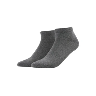 Abbildung von FALKE Herren Sneakersocken Happy Double Pack M Sn Baumwolle kurz einfarbig 2 Paar, Grau Light Grey Melange 3390, 43 46