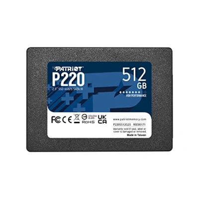 Abbildung von Patriot Memory P220 Internes Solid State Drive 512GB SSD SATA 3 2,5 Zoll