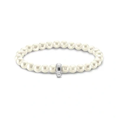 Abbildung von Thomas Sabo Damen Charm Perlenarmband Silber 925 Sterlingsilber X0284 082 14