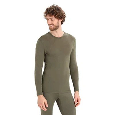 Abbildung von Icebreaker Herren 175 Mittelschweres Everyday Top Langarm Rundhals T Shirt 100% Merinowolle Basisschicht Loden, S