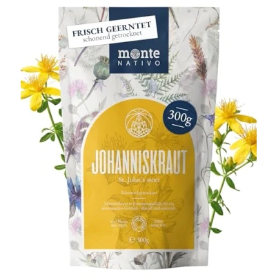 Abbildung von Johanniskraut Tee Monte Nativo (300 g) schonend getrocknet St John’s wort für Kräutertee, als Geschenk Ohne unerwünschten Zusätzen 100% rein und natürlich Früchtetee Perfekt Eistee