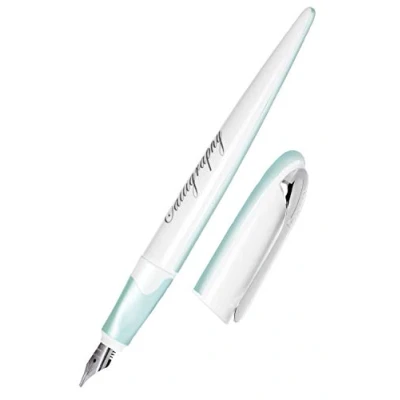 Abbildung von Online Kalligrafie Füller, Schönschreibfüller Air Pastel Blau, breite Kalligraphie Feder in Strichstärke 1,4 mm, für Standard Tintenpatronen oder Konverter, inkl. Kombipatrone blau