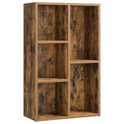 Abbildung von VASAGLE Bücherschrank, Bücherregal, mit 5 Fächern, Büroregal, Würfelregal, Standregal, für Wohnzimmer, Schlafzimmer, Büro, Kinderzimmer, vintagebraun LBC025X01