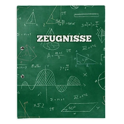 Abbildung von itenga Zeugnismappe mit Buchschrauben Motiv FORMELN erweiterbar für Kinder Jugendliche Erwachsene Mädchen und Jungen Schüler