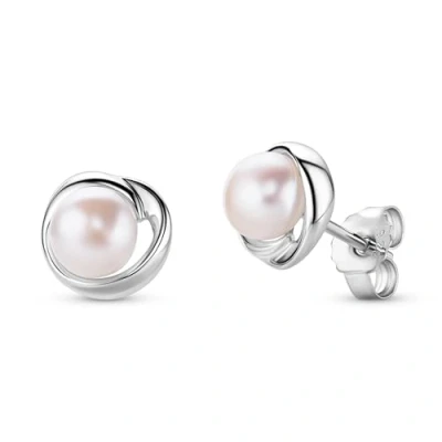 Abbildung von MIORE Damen Ohrstecker 925 Sterling Silber mit 2 Süßwasser Zuchtperlen von 6,3mm hautfreundliche Ohrringe Schmuck vom Juwelier