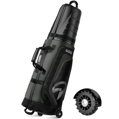 Abbildung von OutdoorMaster Golf Reisetaschen für Fluglinien mit Rädern und Hartem Oberem Koffer, Schützen Golfschläger, Leicht Sinfach zu Manövrieren, Version aktualisieren, Grau