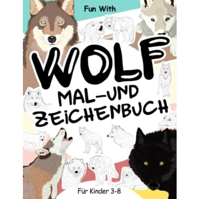 Abbildung von Wolf Mal und Zeichenbuch für Kinder von 3 8 Jahren: Viel Spaß beim Ausmalen Wölfen Zeichnen der einzelnen Teile Wölfe mit diesen ... zum Sammeln ab Jahren.