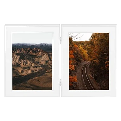 Abbildung von Navaris Bilderrahmen Fotorahmen 10x15cm Klappbilderrahmen für Fotos Rahmen Bild Foto Collage Portraitrahmen bis zu 4 Bilder klappbar