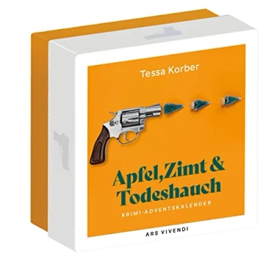 Abbildung von Apfel, Zimt und Todeshauch 2023: Krimi Adventskalender. Spannend humorvolle Geschichte von Tessa Korber um Miss Appleby Cinnamon. 24 Karten zum ... in Schachtel mit Aufhängen
