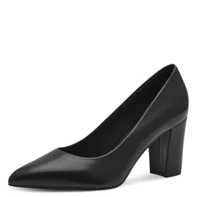 Abbildung von MARCO TOZZI Damen Pumps aus Leder mit Blockabsatz, Schwarz (Black Nappa), 36 EU