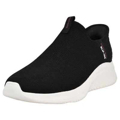 Abbildung von Skechers Herren Ultra Flex 3.0 Smooth Step Sneakers,Sports Shoes, Schwarzer Strick, roter Rand, 44 EU
