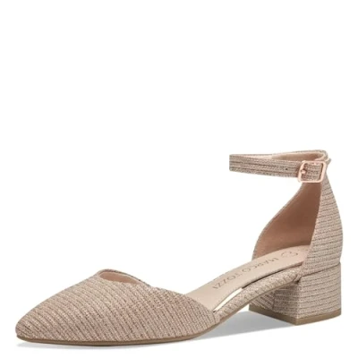 Abbildung von MARCO TOZZI Damen Pumps mit Riemen Glitzer Vegan, Metallisch (Rose Metallic), 37 EU