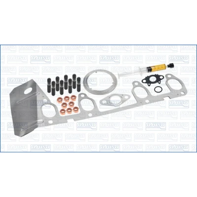 Abbildung von ALANKO 10920622 Montagesatz, Lader mit Dichtungen Stehbolzen, Mutter, Montageanleitung VOLKSWAGEN: Golf 5, Polo IV Hatchback, Caddy 3