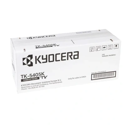 Abbildung von Kyocera Toner TK 5405K Schwarz. Original Tonerkartusche. Drucker kompatibel für TASKalfa MA3500ci. Multifunktionsgerät.