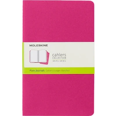 Abbildung von Moleskine Cahier Journal (3er Set Notizbücher mit blanko Seiten, Kartoneinband und Baumwollstickerei, Large 13 x 21 cm, 80 Seiten), Kinetisches Pink