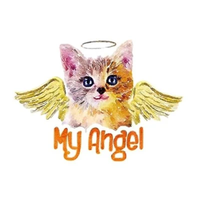 Abbildung von Ideen mit Herz Color Bügeltransfers, DIN A4 Textilien wie T Shirts &amp; Taschen Bügelmotiven verzieren Transfer Bilder schnell einfach aufbügeln DIY Textildesign (Katze My Angel)