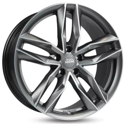 Abbildung von MAM 5 loch 19Zoll 114.3mm Alufelge RS3 Matt Palladium frontpoliert MAMRS385195114345MPFP Felge