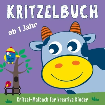 Abbildung von Kritzelbuch ab 1 Jahr: Mein erstes dickes Kinder Kritzel Malbuch mit 50 tollen Motiven zum Ausmalen, Kritzeln und Förderung der Kreativität für Mädchen Jungen