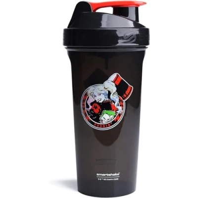 Abbildung von Smartshake Lite Justice League Harley Quinn Protein Shaker Flasche 800ml auslaufsicher BPA frei Geschenke Damen Gym Trinkflasche für Shakes + Proteinpulver