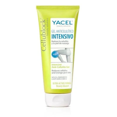 Abbildung von Yacel Cellublock Anti Cellulite Creme, starkes Mittel, reduziert Flüssigkeitsansammlungen und beseitigt Giftstoffe Orangenhaut, 200 ml