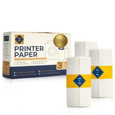 Abbildung von Papp&#039;n&#039;Roll® selbstklebendes Aufkleberpapier Thermopapier für Thermodrucker PeriPage A6/Paperang P1 P1/Poooli Drucker Papier Mini 57 * 30mm