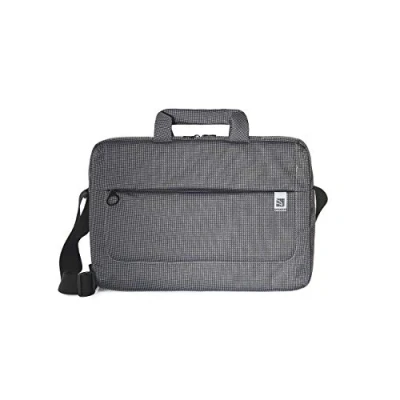 Abbildung von Tucano Loop Laptoptasche/Schultertasche für 15 Zoll Notebook/Tablet/Netbook/Laptop/Ultrabook/MacBook Außentasche Reißverschluss schwarz grau