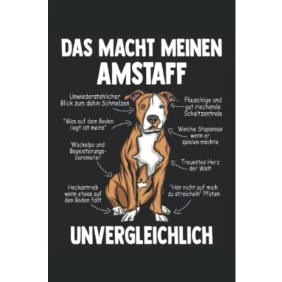 Abbildung von Anatomie eines American Staffordshire Terrier: Amstaff Notizbuch Tagebuch DIN A5 Liniert 120 Seiten