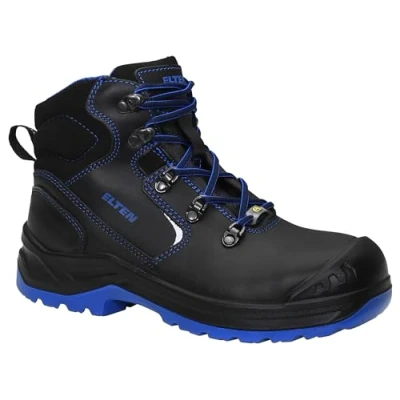 Abbildung von ELTEN Sicherheitsschuhe LENA black blue Mid ESD S3, Damen, Leder, Stahlkappe, leicht, robust, Schwarz/Blau, Größe: 35