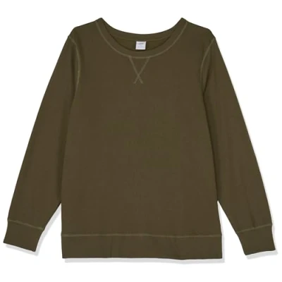 Abbildung von Amazon Essentials Damen Fleece Sweatshirt mit Rundhalsausschnitt (in Übergröße erhältlich), Olivgrün, S