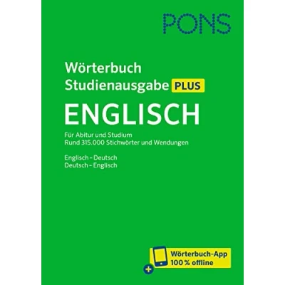 Abbildung von PONS Wörterbuch Studienausgabe Plus Englisch: Rund 315.000 Stichwörter und Wendungen. Englisch Deutsch / + App